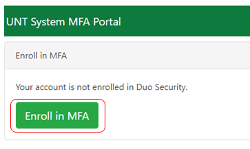 Select enroll in MFA