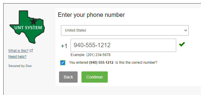 Enter mobile number, then select continue