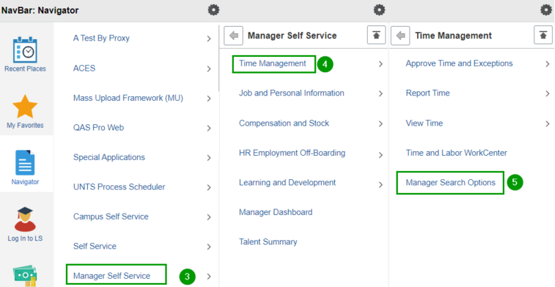 Path to Manager Search Options
