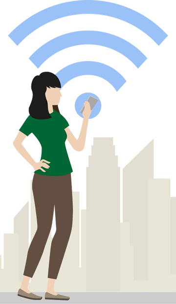 Graphic of woman with cellphone